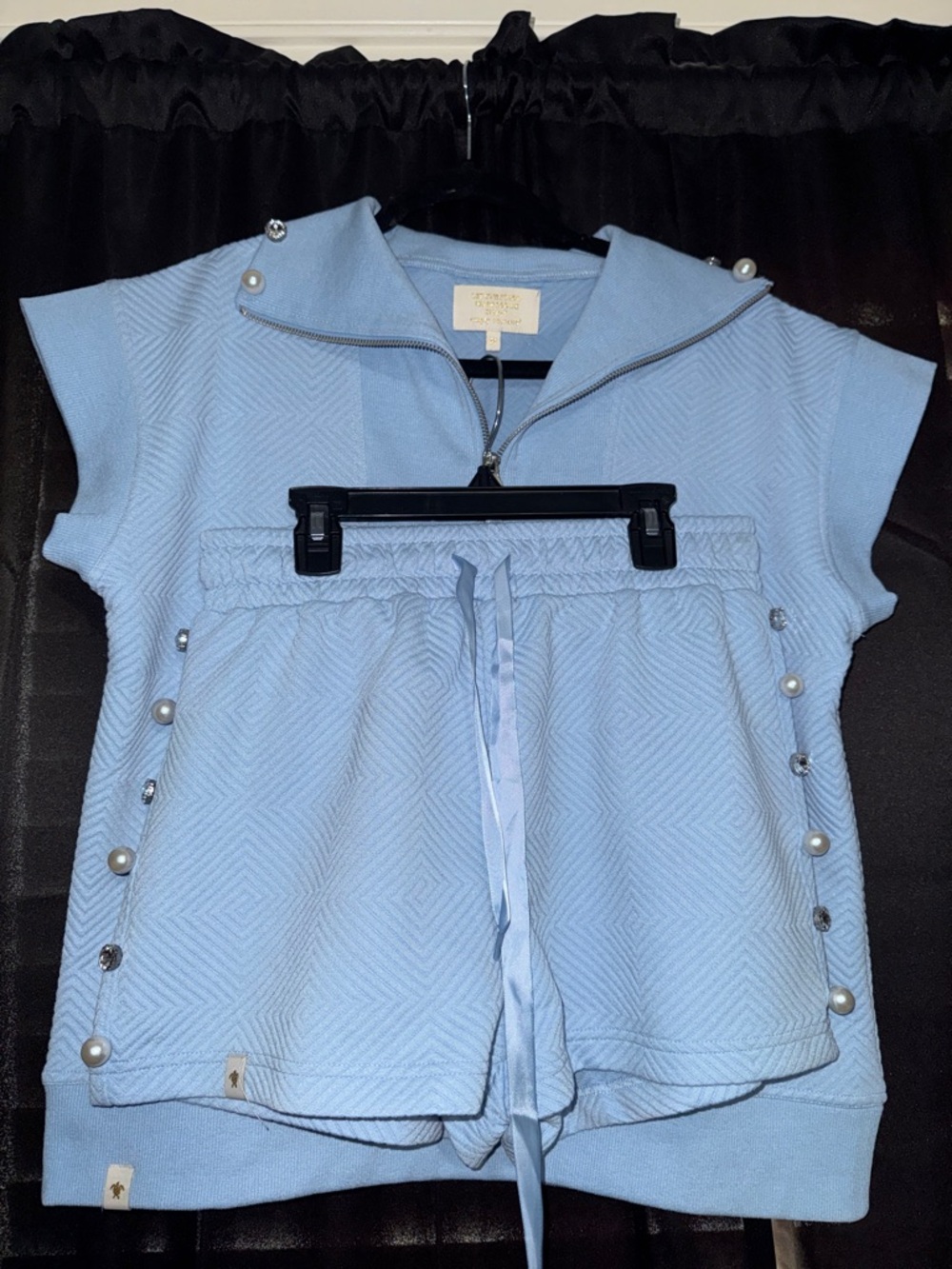 Simply Southern Light Blue Zip-Up Collared Knit